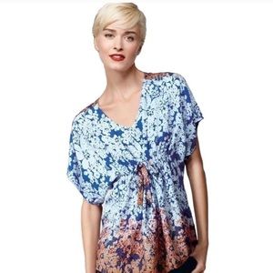 Boho blue floral tunic/top
